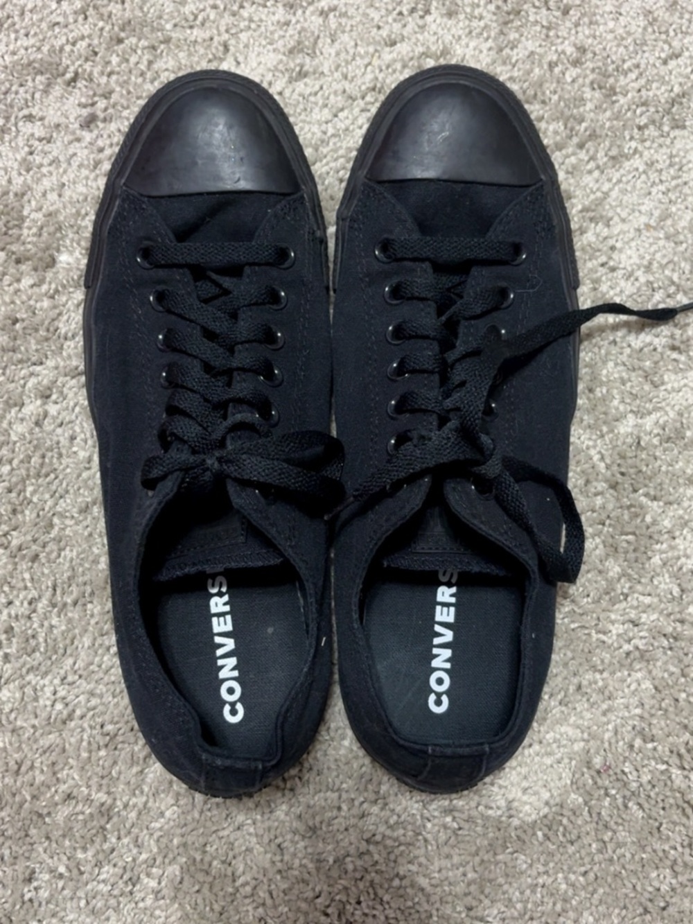 Converse Black Low-Top Canvas Sneakers Unisex W-11 M-9.5